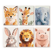 Afbeelding in Gallery-weergave laden, Mini Schilderen op Nummer 15x20cm (6 stuks) - Wildlife Portretten 2