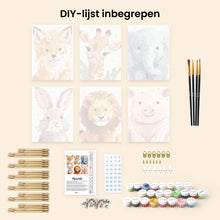 Afbeelding in Gallery-weergave laden, Mini Schilderen op Nummer 15x20cm (6 stuks) - Wildlife Portretten 2