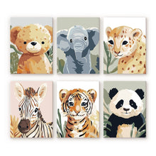 Afbeelding in Gallery-weergave laden, Mini Schilderen op Nummer 15x20cm (6 stuks) - Wildlife Portretten 3