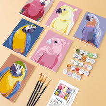 Afbeelding in Gallery-weergave laden, Mini Schilderen op Nummer 15x20cm (6 stuks) - Tropische Veren