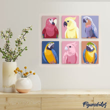Afbeelding in Gallery-weergave laden, Mini Schilderen op Nummer 15x20cm (6 stuks) - Tropische Veren