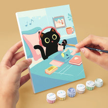Afbeelding in Gallery-weergave laden, Mini Schilderen op Nummer 15x20cm (6 stuks) - Speelse Kat