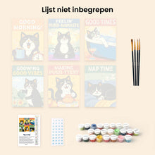 Afbeelding in Gallery-weergave laden, Mini Schilderen op Nummer 15x20cm (6 stuks) - Goede Tijden met Katten