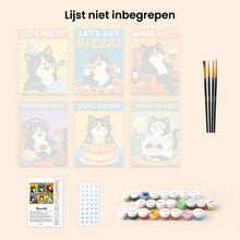 Afbeelding in Gallery-weergave laden, Mini Schilderen op Nummer 15x20cm (6 stuks) - Blije Katmomenten