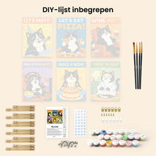 Afbeelding in Gallery-weergave laden, Mini Schilderen op Nummer 15x20cm (6 stuks) - Blije Katmomenten