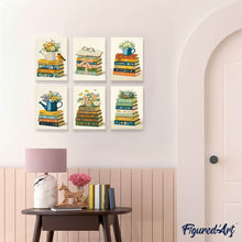 Afbeelding in Gallery-weergave laden, Mini Schilderen op Nummer 15x20cm (6 stuks) - Bloemen en Bladzijden