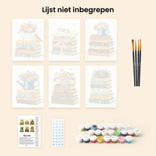 Afbeelding in Gallery-weergave laden, Mini Schilderen op Nummer 15x20cm (6 stuks) - Bloemen en Bladzijden