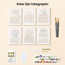 Afbeelding in Gallery-weergave laden, Mini Schilderen op Nummer 15x20cm (6 stuks) - Bloemen en Bladzijden