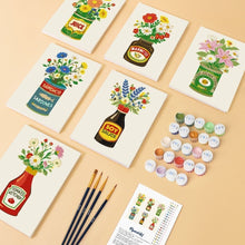 Afbeelding in Gallery-weergave laden, Mini Schilderen op Nummer 15x20cm (6 stuks) - Bloeiende Flessen