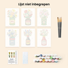 Afbeelding in Gallery-weergave laden, Mini Schilderen op Nummer 15x20cm (6 stuks) - Bloeiende Flessen