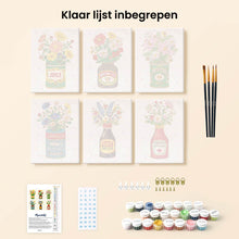 Afbeelding in Gallery-weergave laden, Mini Schilderen op Nummer 15x20cm (6 stuks) - Bloeiende Flessen