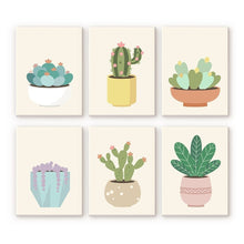 Afbeelding in Gallery-weergave laden, Mini Schilderen op Nummer 15x20cm (6 stuks) - Schattige Cactuscollectie 2