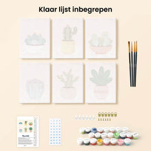 Afbeelding in Gallery-weergave laden, Mini Schilderen op Nummer 15x20cm (6 stuks) - Schattige Cactuscollectie 2