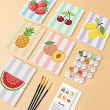 Afbeelding in Gallery-weergave laden, Mini Schilderen op Nummer 15x20cm (6 stuks) - Zonnige Fruitset
