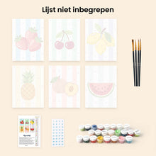Afbeelding in Gallery-weergave laden, Mini Schilderen op Nummer 15x20cm (6 stuks) - Zonnige Fruitset