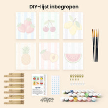 Afbeelding in Gallery-weergave laden, Mini Schilderen op Nummer 15x20cm (6 stuks) - Zonnige Fruitset