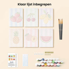 Afbeelding in Gallery-weergave laden, Mini Schilderen op Nummer 15x20cm (6 stuks) - Zonnige Fruitset
