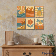 Afbeelding in Gallery-weergave laden, Mini Schilderen op Nummer 15x20cm (6 stuks) - Retro Zomer Vibes