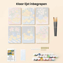 Afbeelding in Gallery-weergave laden, Mini Schilderen op Nummer 15x20cm (6 stuks) - Gouden Citroenenboeket