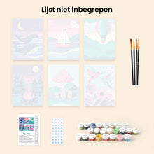 Afbeelding in Gallery-weergave laden, Mini Schilderen op Nummer 15x20cm (6 stuks) - Kleine Droomlandschappen