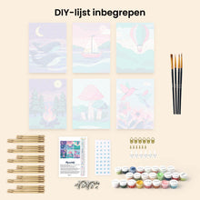 Afbeelding in Gallery-weergave laden, Mini Schilderen op Nummer 15x20cm (6 stuks) - Kleine Droomlandschappen