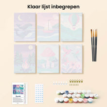 Afbeelding in Gallery-weergave laden, Mini Schilderen op Nummer 15x20cm (6 stuks) - Kleine Droomlandschappen