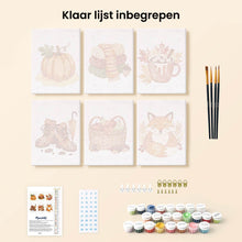 Afbeelding in Gallery-weergave laden, Mini Schilderen op Nummer 15x20cm (6 stuks) - Herfst Hygge