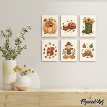 Afbeelding in Gallery-weergave laden, Mini Schilderen op Nummer 15x20cm (6 stuks) - Herfstoogst