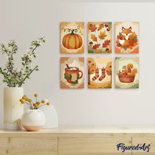 Afbeelding in Gallery-weergave laden, Mini Schilderen op Nummer 15x20cm (6 stuks) - Herfst in het Bos