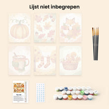 Afbeelding in Gallery-weergave laden, Mini Schilderen op Nummer 15x20cm (6 stuks) - Herfst in het Bos