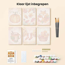Afbeelding in Gallery-weergave laden, Mini Schilderen op Nummer 15x20cm (6 stuks) - Herfst in het Bos