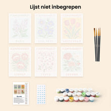 Afbeelding in Gallery-weergave laden, Mini Schilderen op Nummer 15x20cm (6 stuks) - Bloemenmarkt 1