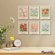 Afbeelding in Gallery-weergave laden, Mini Schilderen op Nummer 15x20cm (6 stuks) - Bloemenmarkt 2