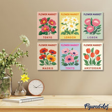 Afbeelding in Gallery-weergave laden, Mini Schilderen op Nummer 15x20cm (6 stuks) - Bloemenmarkt 3