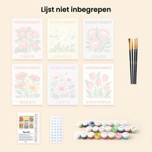 Afbeelding in Gallery-weergave laden, Mini Schilderen op Nummer 15x20cm (6 stuks) - Bloemenmarkt 3