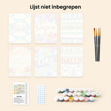 Afbeelding in Gallery-weergave laden, Mini Schilderen op Nummer 15x20cm (6 stuks) - Hallo Wereld 1