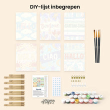 Afbeelding in Gallery-weergave laden, Mini Schilderen op Nummer 15x20cm (6 stuks) - Hallo Wereld 1