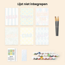 Afbeelding in Gallery-weergave laden, Mini Schilderen op Nummer 15x20cm (6 stuks) - Hallo Wereld 2