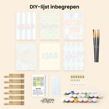 Afbeelding in Gallery-weergave laden, Mini Schilderen op Nummer 15x20cm (6 stuks) - Hallo Wereld 2