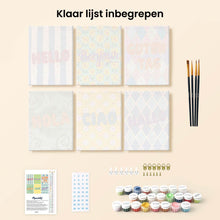 Afbeelding in Gallery-weergave laden, Mini Schilderen op Nummer 15x20cm (6 stuks) - Hallo Wereld 2