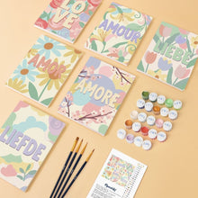 Afbeelding in Gallery-weergave laden, Mini Schilderen op Nummer 15x20cm (6 stuks) - Bloemenliefde 2