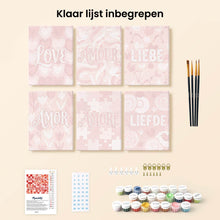 Afbeelding in Gallery-weergave laden, Mini Schilderen op Nummer 15x20cm (6 stuks) - Zoete Hartjes