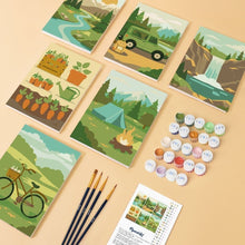 Afbeelding in Gallery-weergave laden, Mini Schilderen op Nummer 15x20cm (6 stuks) - Natuurlijke Ontsnapping