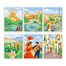 Afbeelding in Gallery-weergave laden, Mini Schilderen op Nummer 15x20cm (6 stuks) - Europese Bezienswaardigheden