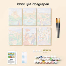 Afbeelding in Gallery-weergave laden, Mini Schilderen op Nummer 15x20cm (6 stuks) - Europese Bezienswaardigheden