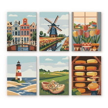Afbeelding in Gallery-weergave laden, Mini Schilderen op Nummer 15x20cm (6 stuks) - Nederland in Bloei