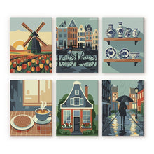 Afbeelding in Gallery-weergave laden, Mini Schilderen op Nummer 15x20cm (6 stuks) - Nederlandse Tradities