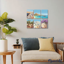 Afbeelding in Gallery-weergave laden, Mini Schilderen op Nummer 15x20cm (6 stuks) - Santorini Dromen