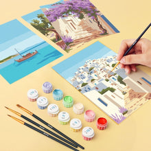 Afbeelding in Gallery-weergave laden, Mini Schilderen op Nummer 15x20cm (6 stuks) - Santorini Dromen