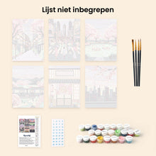 Afbeelding in Gallery-weergave laden, Mini Schilderen op Nummer 15x20cm (6 stuks) - Lente in Tokio